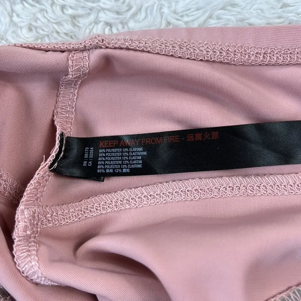 Out From Under Urban Outfitters pink and taupe stirrup leggings, size medium‎